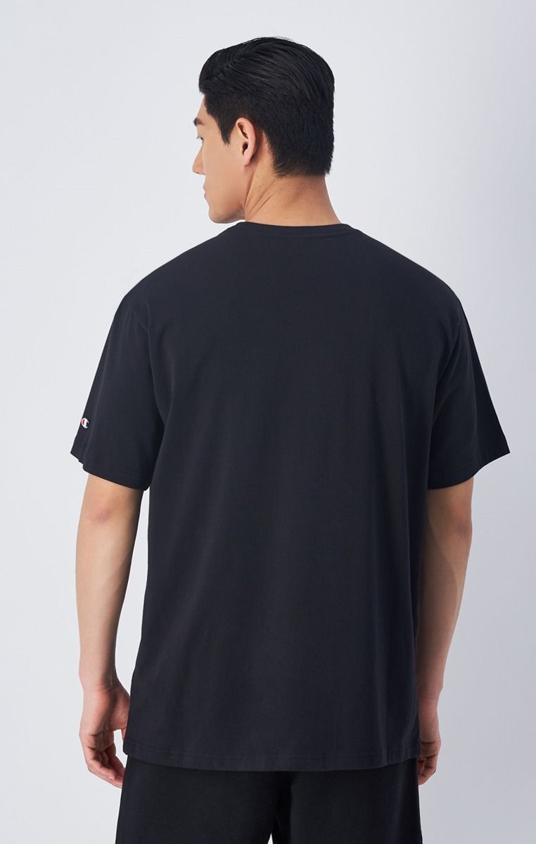 CHAMPION CREWNECK T-SHIRT เสื้อยืดทีเชิ๊ต ผู้ชาย 219794-KK001 Black - 1 Supersports Thailand