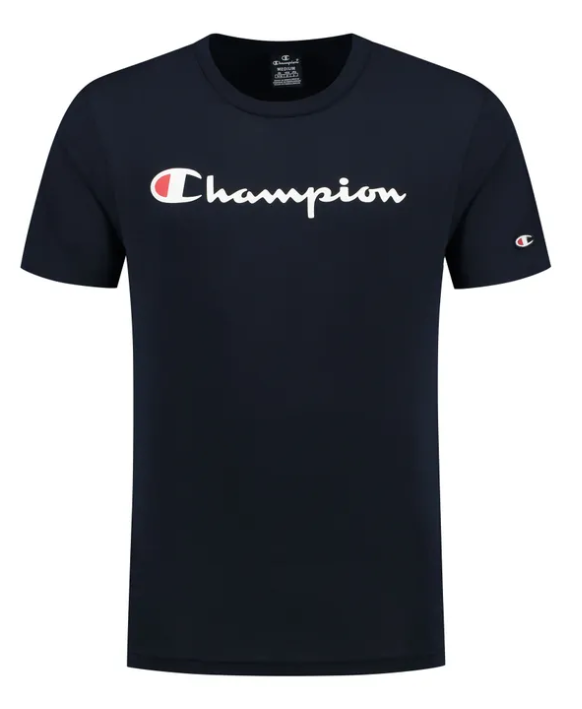 CHAMPION CREWNECK T-SHIRT เสื้อยืดทีเชิ๊ต ผู้ชาย 219831-BS501 Blue - 1 Supersports Thailand