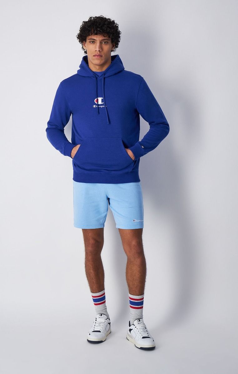 CHAMPION HOODED SWEATSHIRT เสื้อฮู้ด ผู้ชาย 219845-BS003 Blue - 1 Supersports Thailand