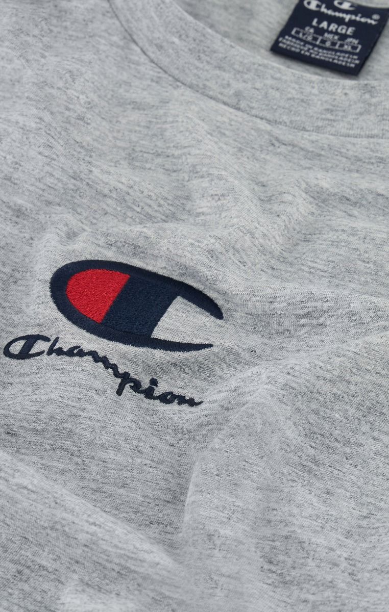CHAMPION CREWNECK T-SHIRT เสื้อยืดทีเชิ๊ต ผู้ชาย 219847-EM021 Grey - 1 Supersports Thailand