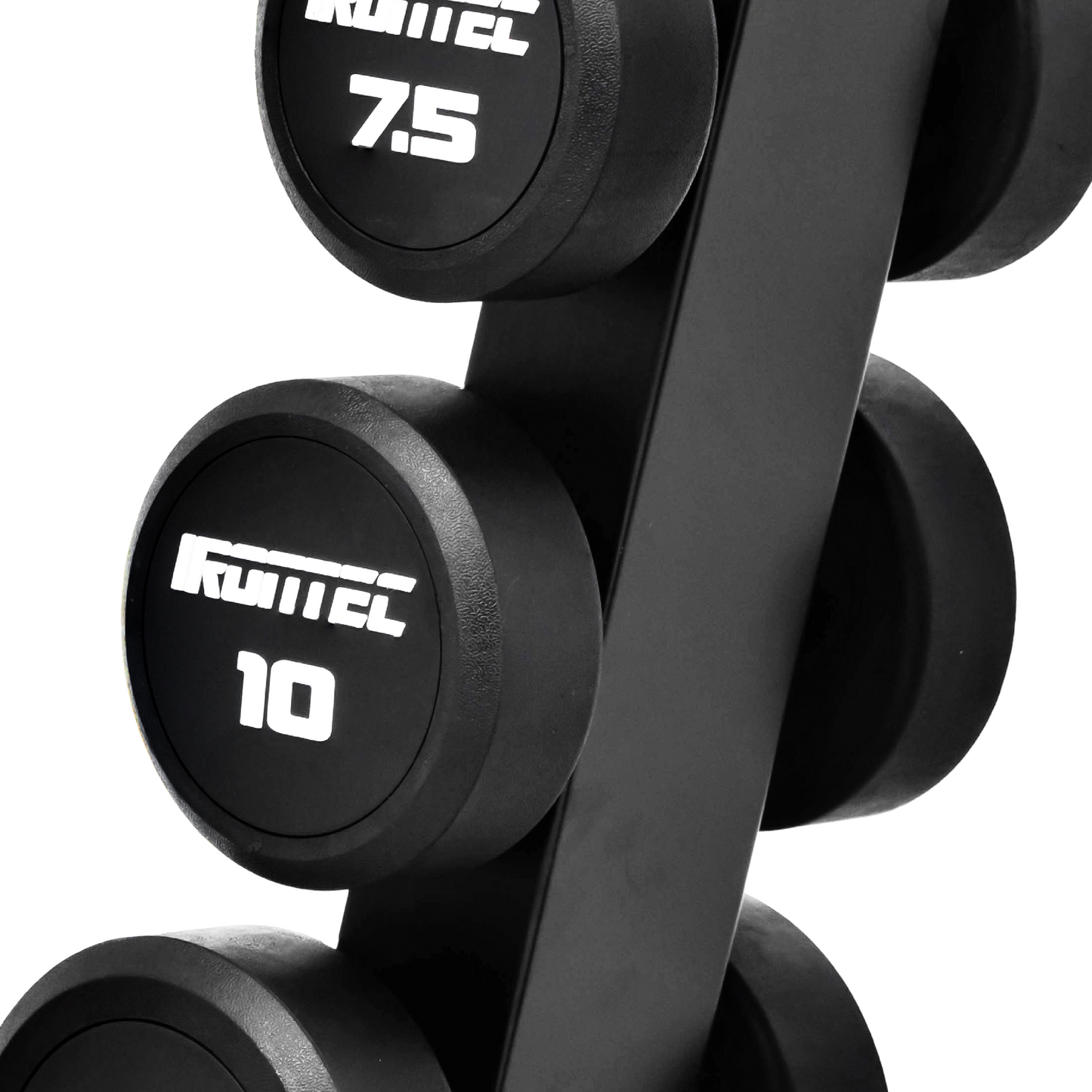 ดัมเบล กลม หุ้มยาง IRONTEC 6 คู่ (2.5-15KG) พร้อมขาตั้ง - 2