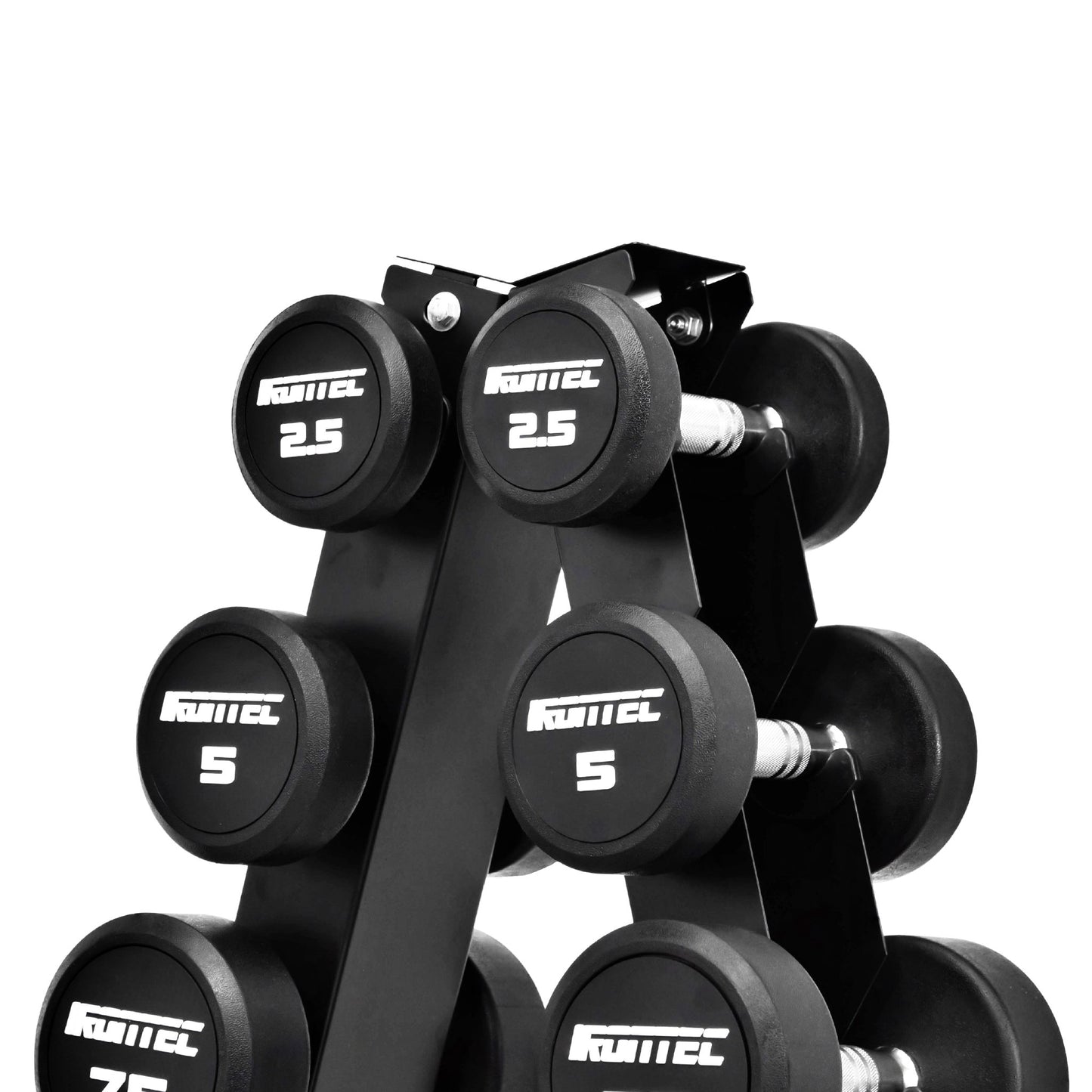 ดัมเบล กลม หุ้มยาง IRONTEC 6 คู่ (2.5-15KG) พร้อมขาตั้ง - 3