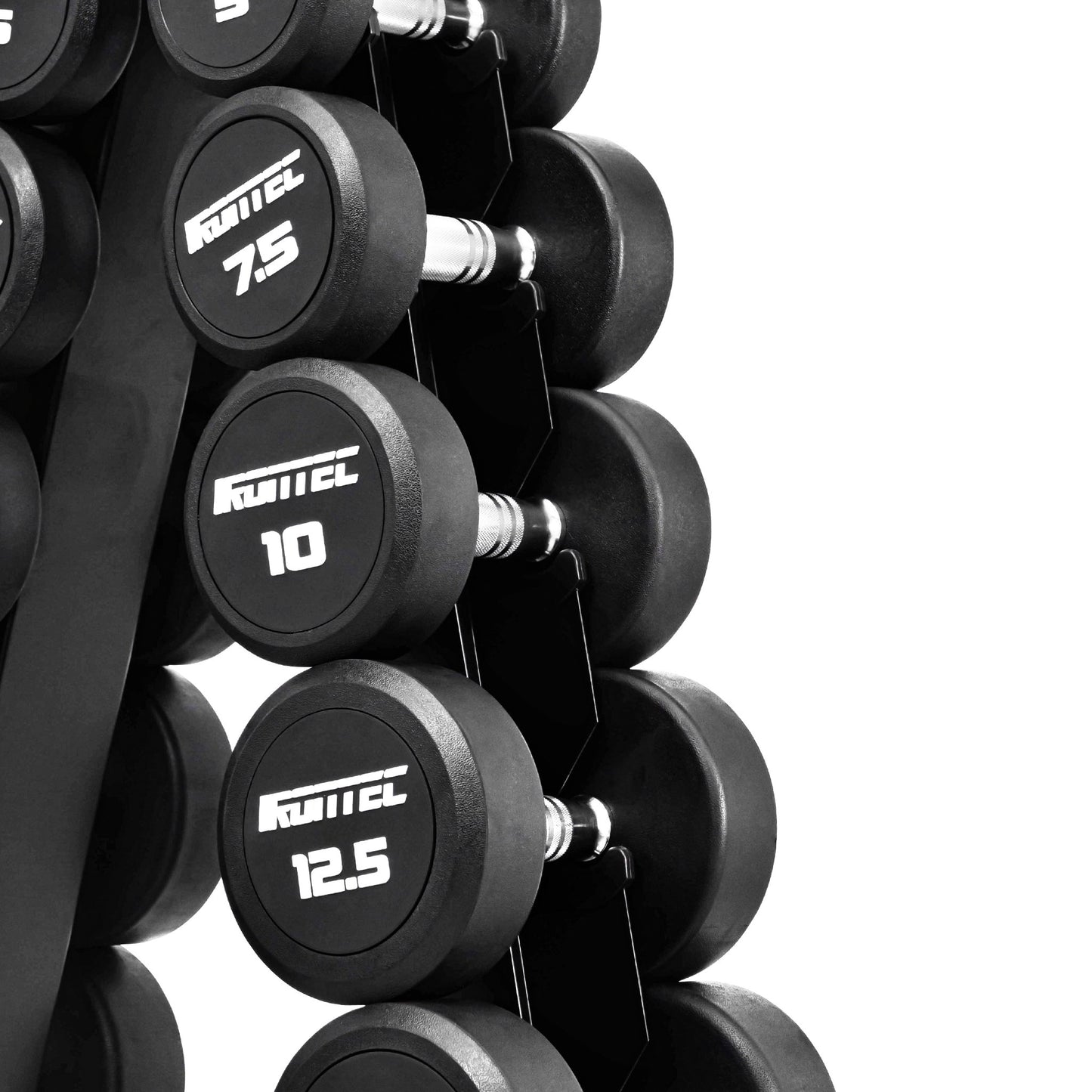 ดัมเบล กลม หุ้มยาง IRONTEC 8 คู่ (2.5-20KG) พร้อมขาตั้ง - 3