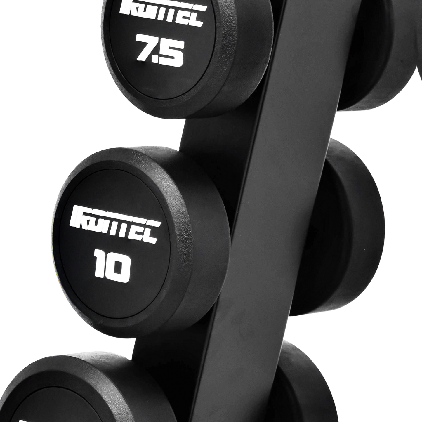 ดัมเบล กลม หุ้มยาง IRONTEC 8 คู่ (2.5-20KG) พร้อมขาตั้ง - 4