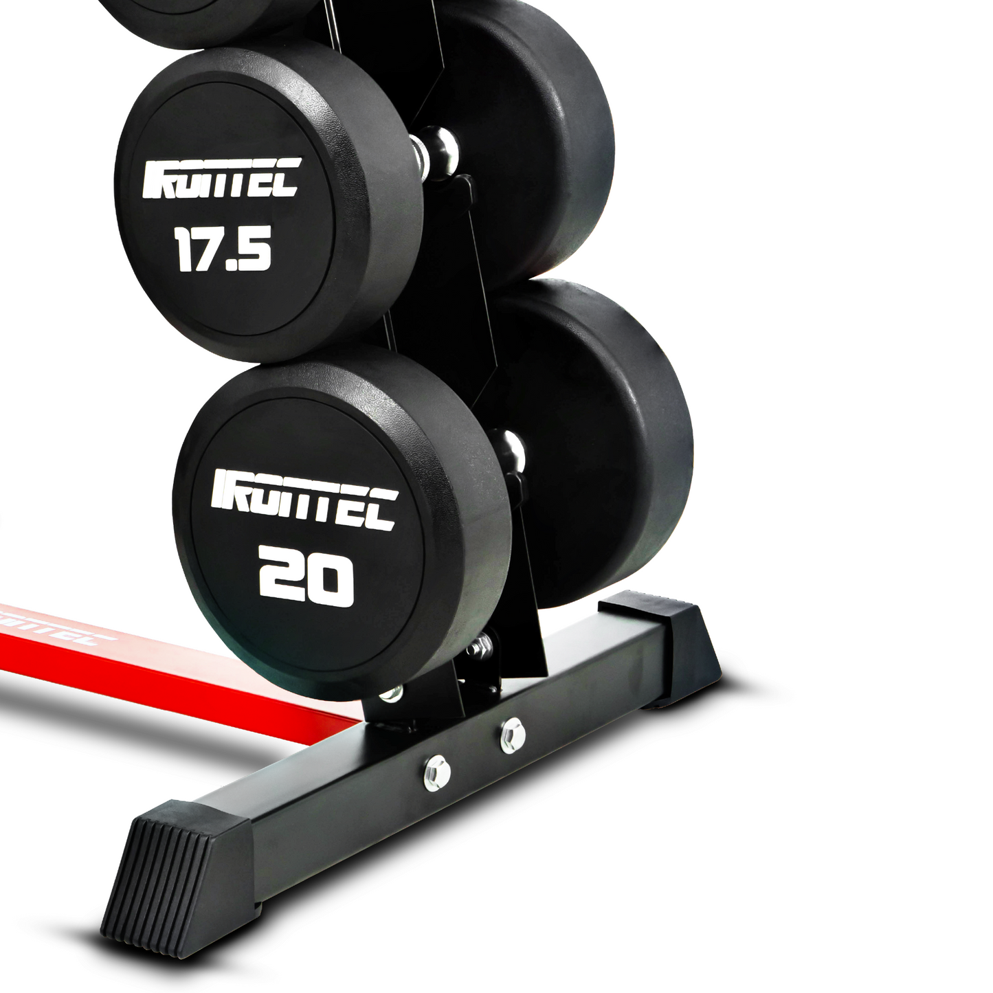 ดัมเบล กลม หุ้มยาง IRONTEC 8 คู่ (2.5-20KG) พร้อมขาตั้ง - 5