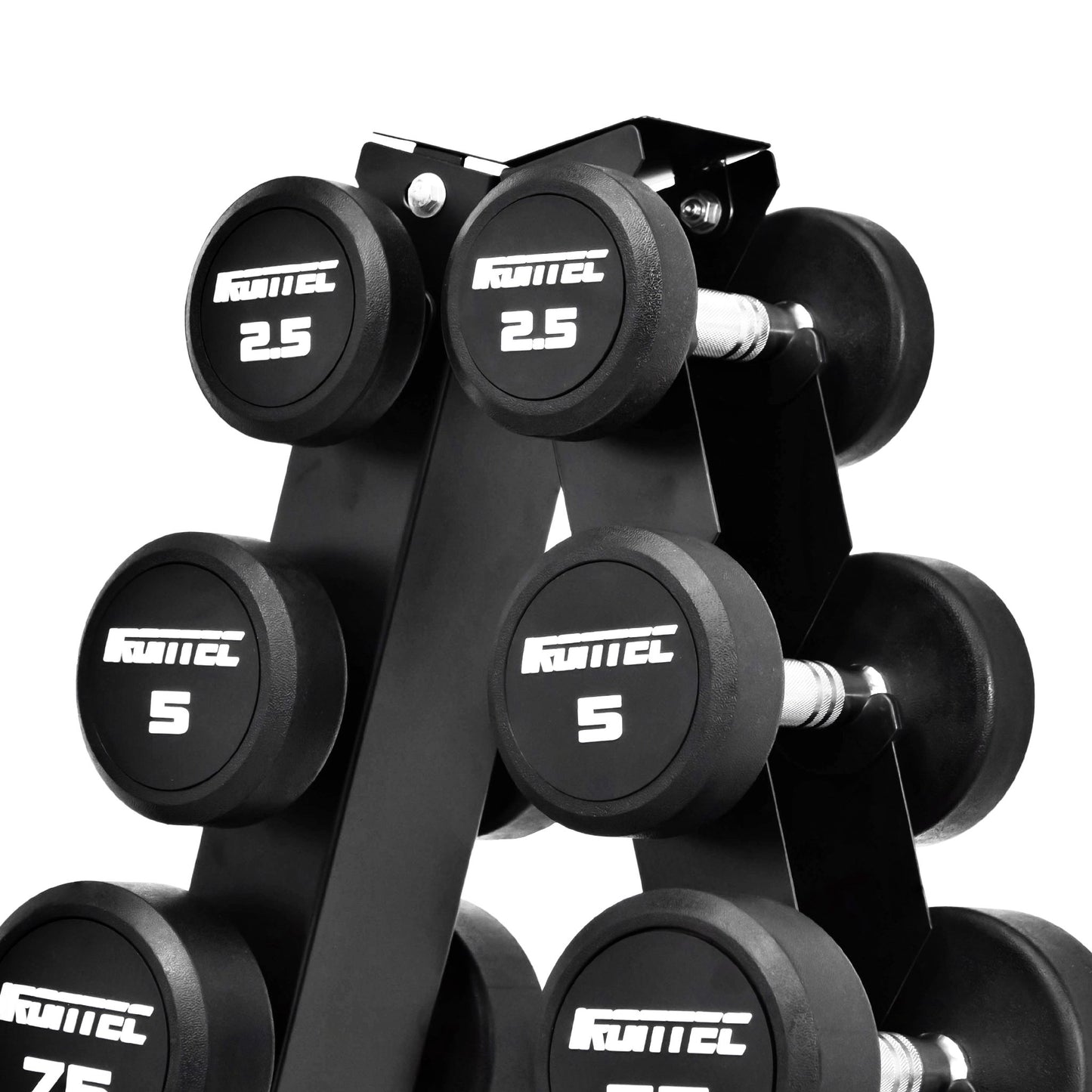 ดัมเบล กลม หุ้มยาง IRONTEC 8 คู่ (2.5-20KG) พร้อมขาตั้ง - 2