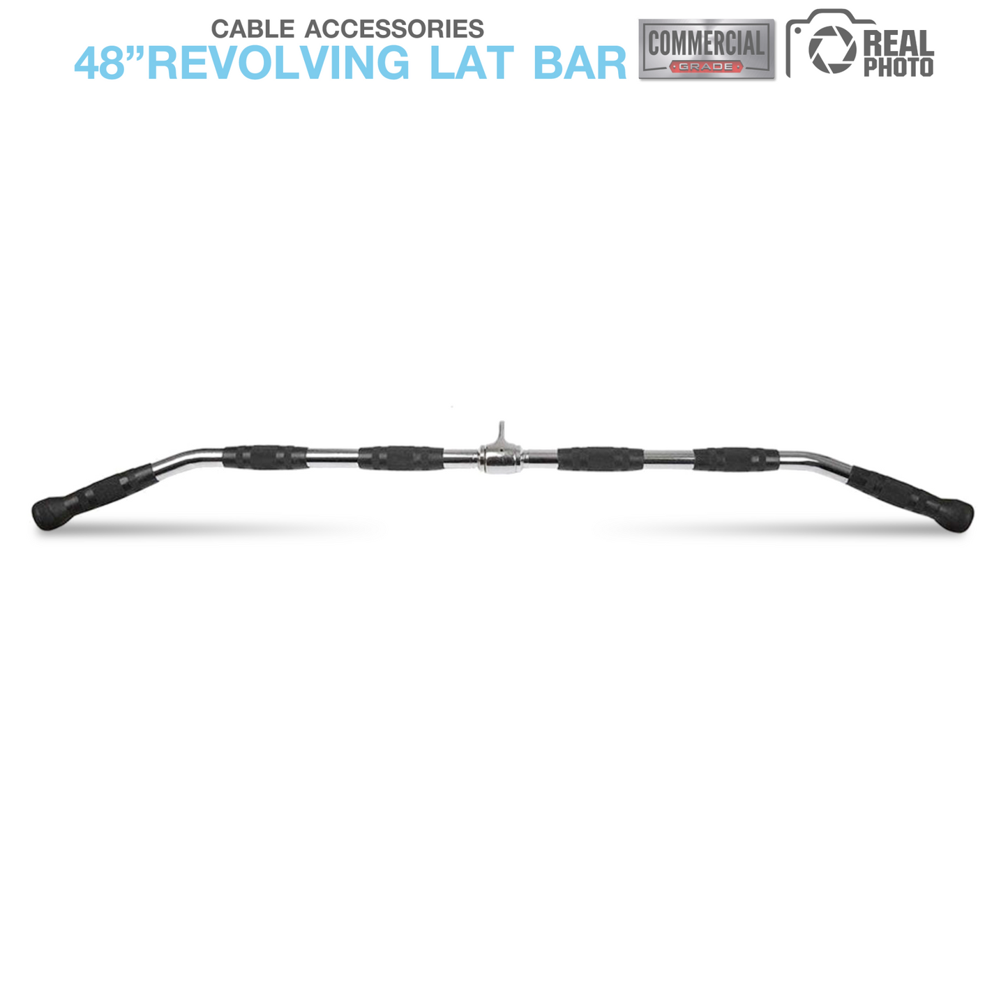 บาร์ดึงหลัง Revolving Lat Bar ขนาดความยาว 48 นิ้ว (สีดำ) - 1