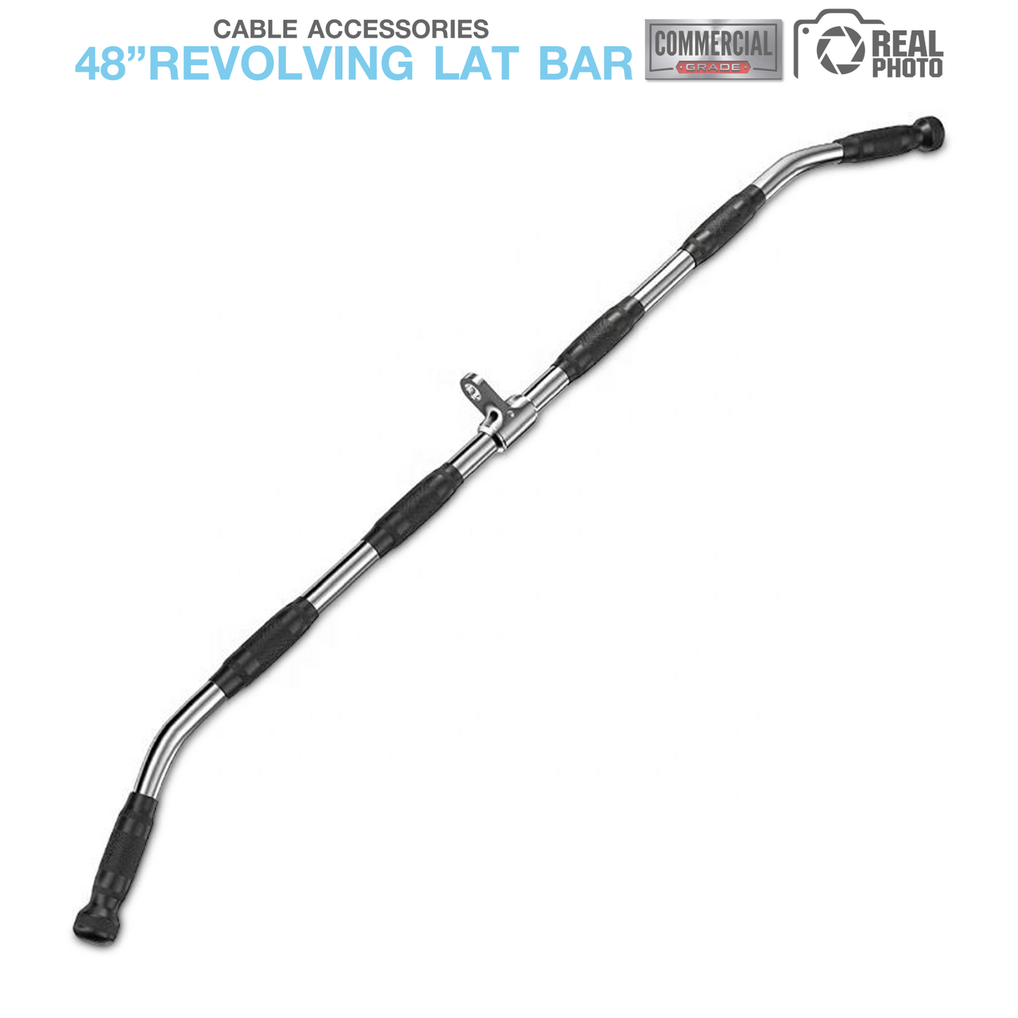 บาร์ดึงหลัง Revolving Lat Bar ขนาดความยาว 48 นิ้ว (สีดำ) - 3