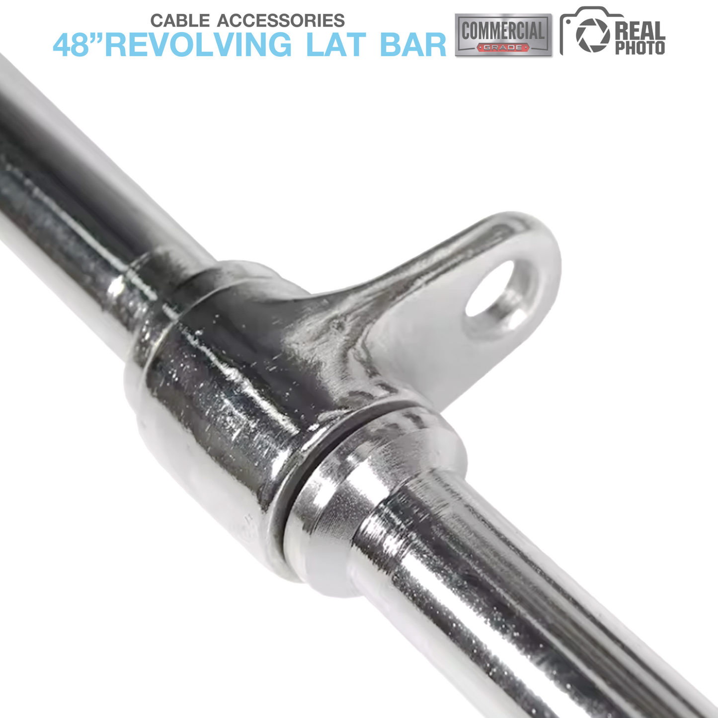 บาร์ดึงหลัง Revolving Lat Bar ขนาดความยาว 48 นิ้ว (สีดำ) - 5