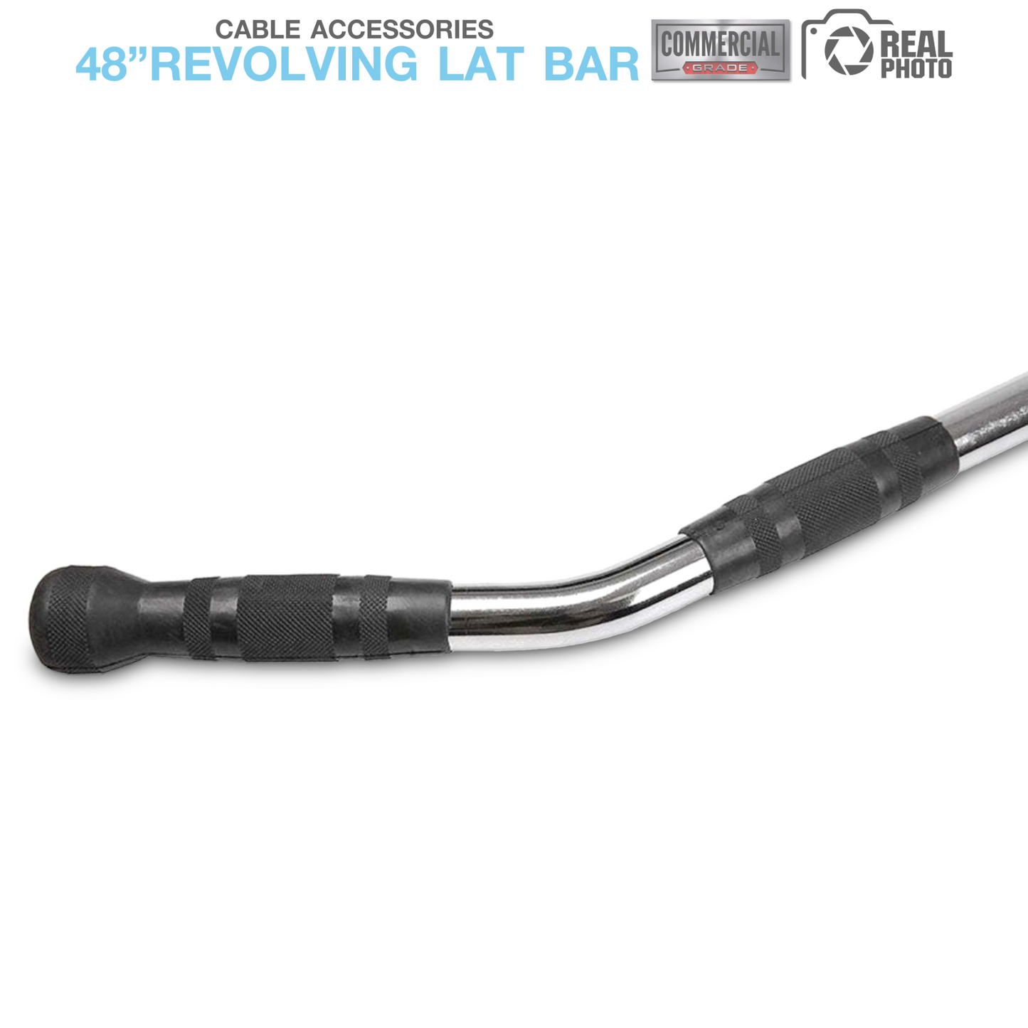 บาร์ดึงหลัง Revolving Lat Bar ขนาดความยาว 48 นิ้ว (สีดำ) - 4