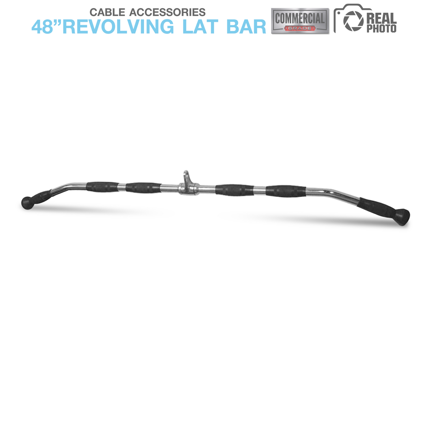 บาร์ดึงหลัง Revolving Lat Bar ขนาดความยาว 48 นิ้ว (สีดำ) - 2