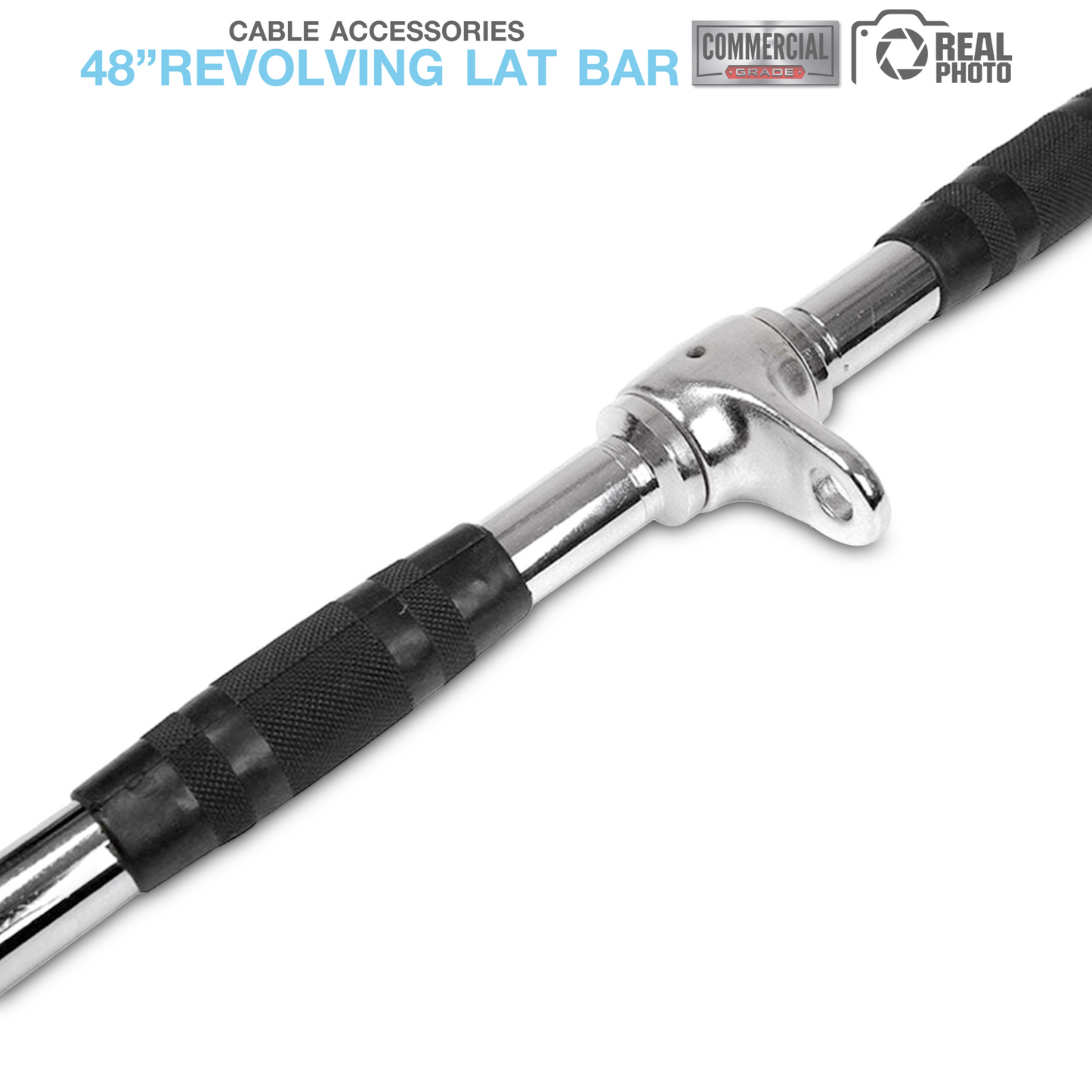 บาร์ดึงหลัง Revolving Lat Bar ขนาดความยาว 48 นิ้ว (สีดำ) - 7