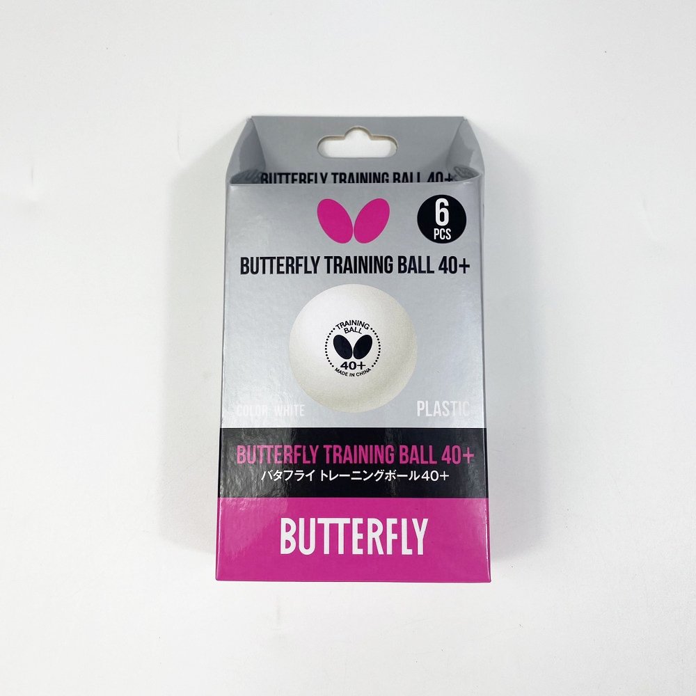 Butterfly ลูกปิงปอง ลูกเทเบิลเทนนิสพลาสติก Training Ball40+ บรรจุ 6 ลูก สีขาว - 1