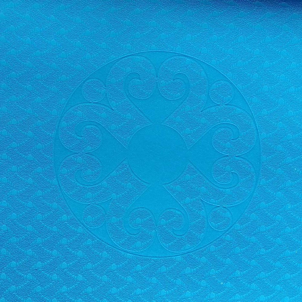 EXEO แผ่นรองออกกำลังกาย / เสื่อโยคะ TPE 2 Tone AB8001 6 mm. สีน้ำเงิน/เทา - 4