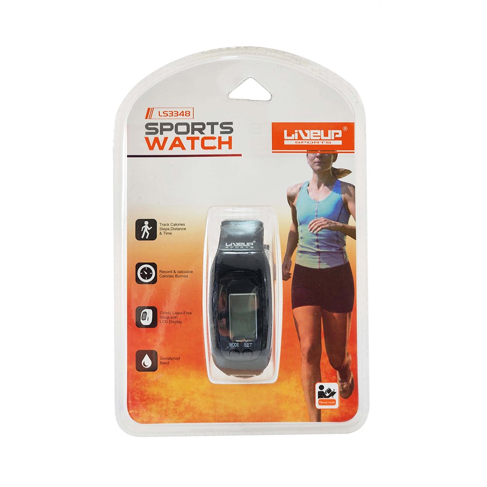 Sport Watch นาฬิกาสำหรับออกกำลังกาย จับสถิติ นับสเต็ป กันน้ำและเหงื่อได้ สีดำ - 4 Supersports Thailand