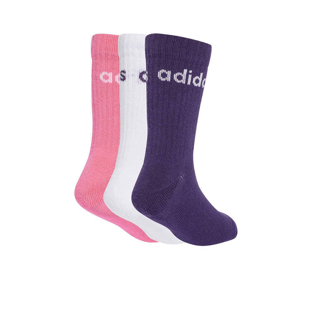 ADIDAS Linear Kids Crew ถุงเท้าเด็ก (แพ็ค 3 คู่)