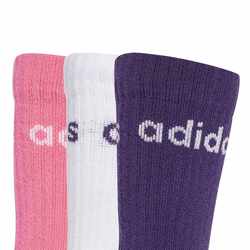 ADIDAS Linear Kids Crew ถุงเท้าเด็ก (แพ็ค 3 คู่)