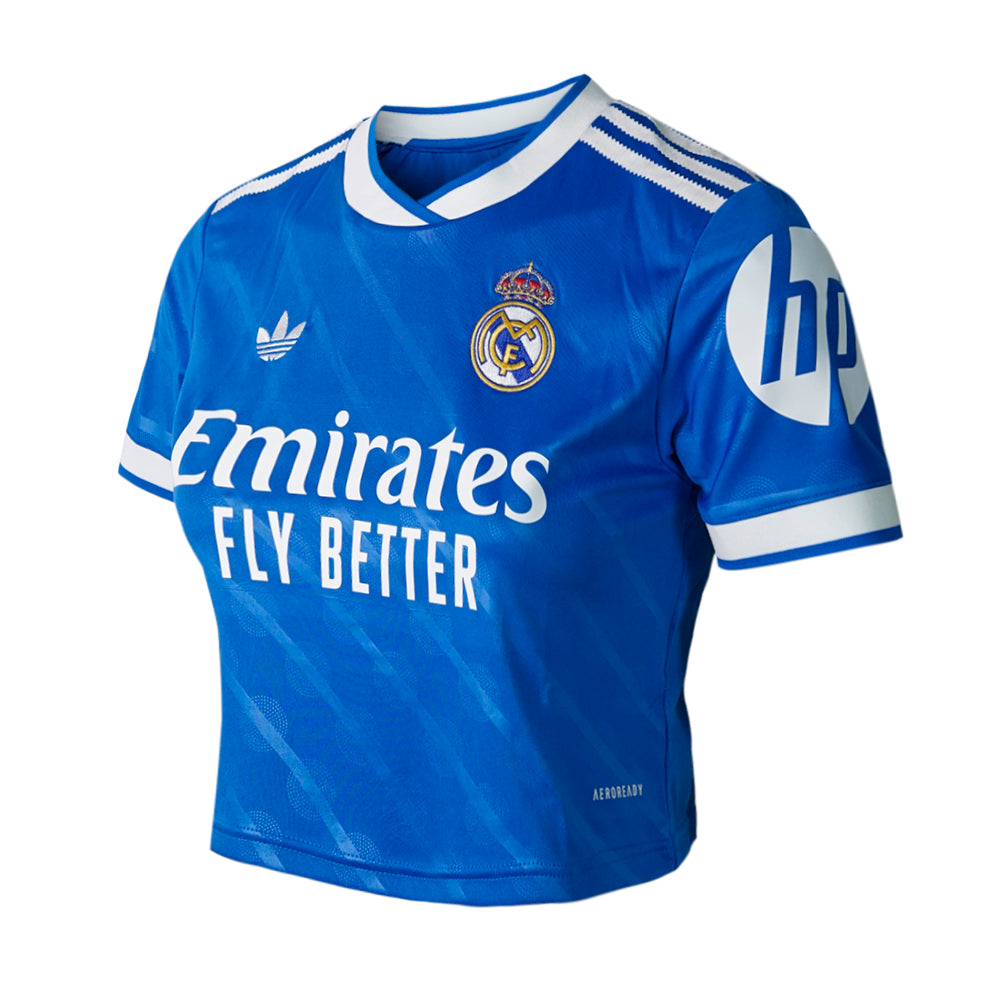 ADIDAS เสื้อแข่งผู้หญิงทรงครอปทีมเรอัล มาดริด ชุดที่สาม ฤดูกาล 2025/26