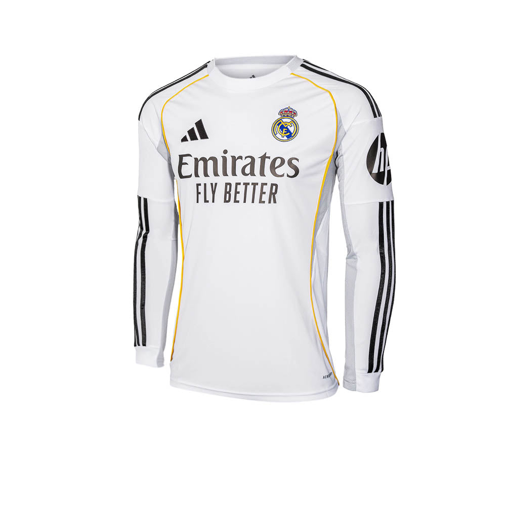ADIDAS เสื้อแข่งผู้ชายแขนยาวทีมเรอัลมาดริด ชุดเหย้า ฤดูกาล 2025/26