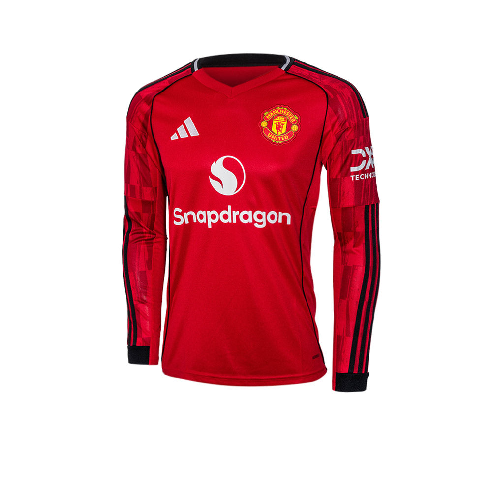 ADIDAS เสื้อแข่งผู้ชายแขนยาวทีมแมนเชสเตอร์ ยูไนเต็ด ชุดเหย้า ฤดูกาล 2025/26