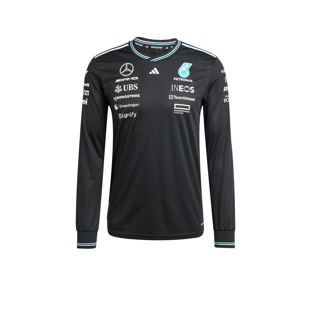ADIDAS เสื้อแข่งรถแขนยาวผู้ชายทีม Mercedes - AMG Petronas Formula One เกรด Authentic