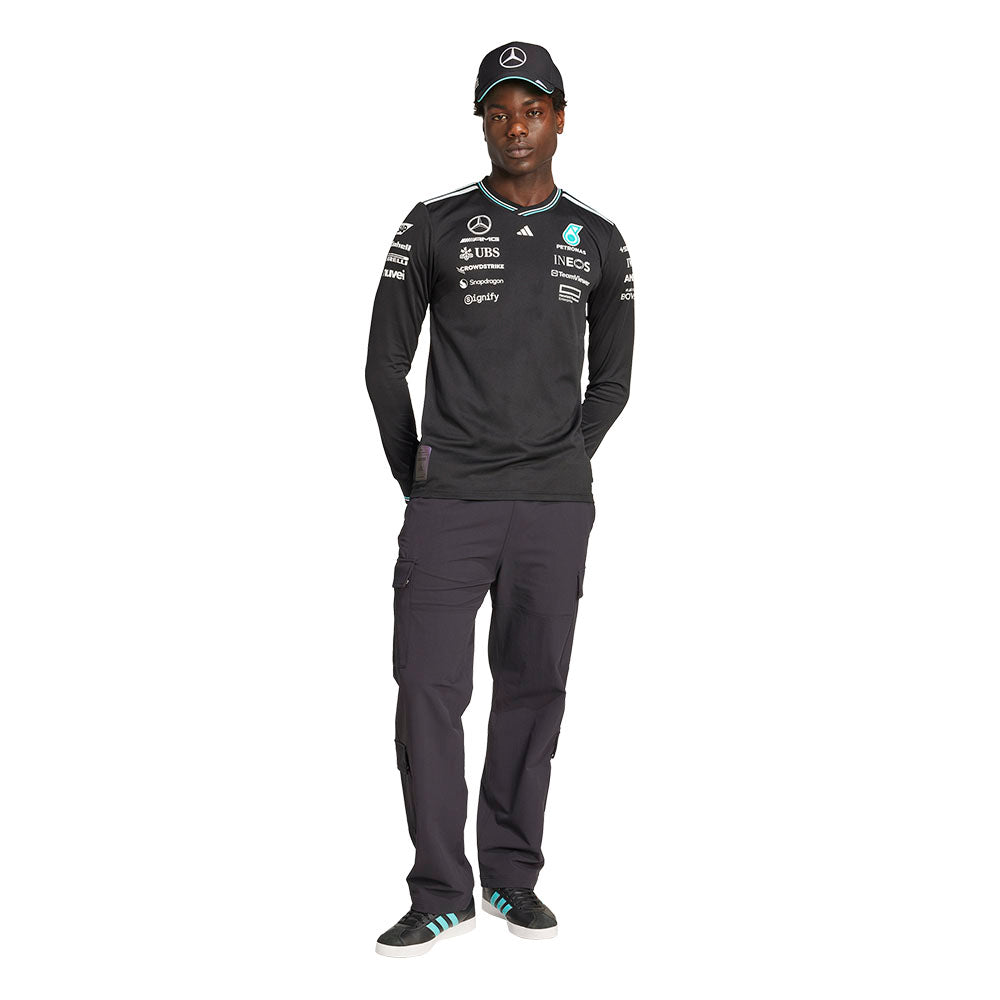 ADIDAS เสื้อแข่งรถแขนยาวผู้ชายทีม Mercedes - AMG Petronas Formula One เกรด Authentic
