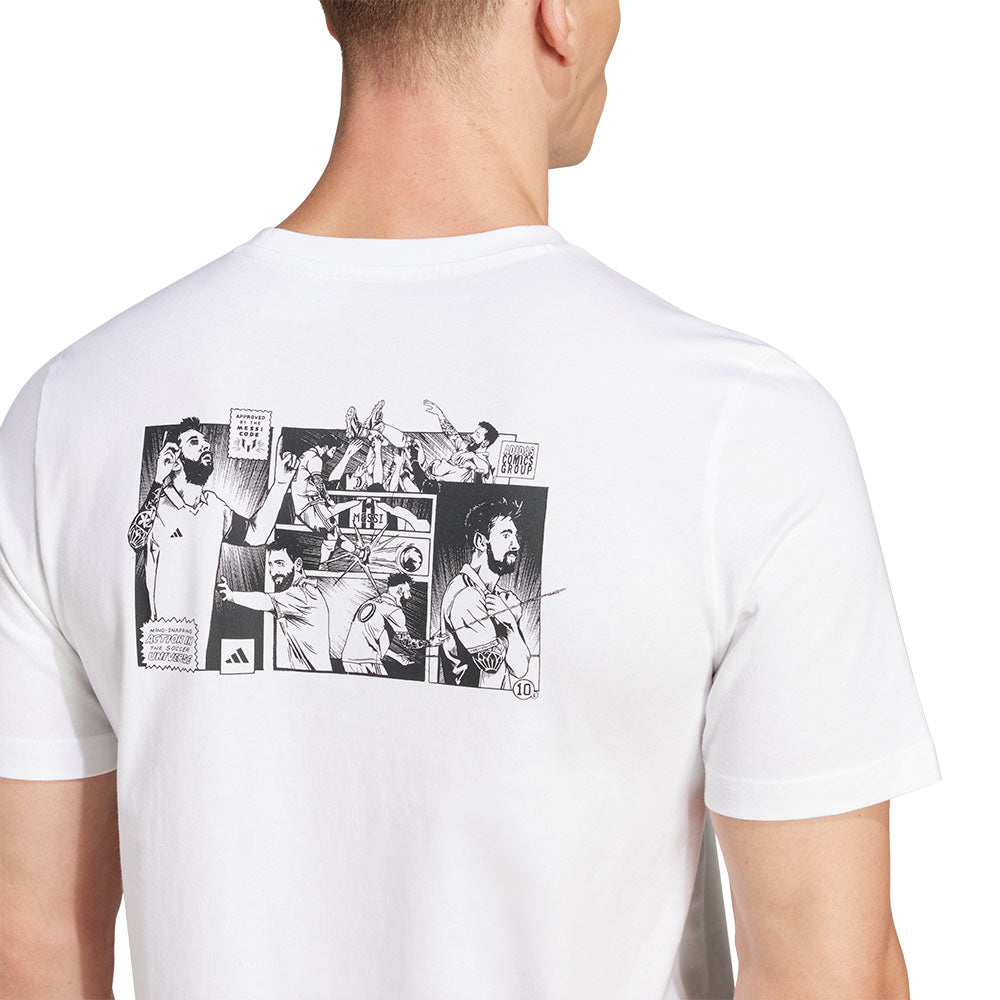 ADIDAS Messi Icon Graphic เสื้อยืดฟุตบอลผู้ชาย