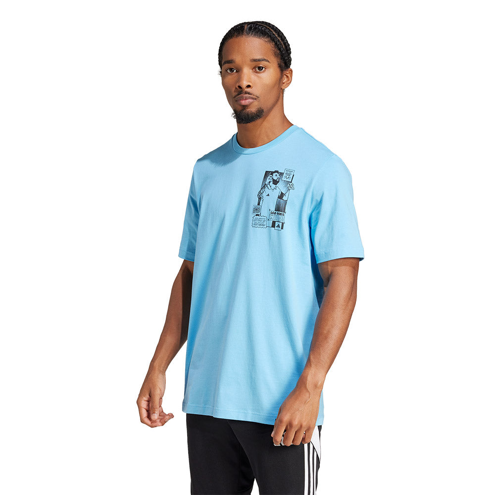 ADIDAS Messi Icon Graphic เสื้อยืดฟุตบอลผู้ชาย