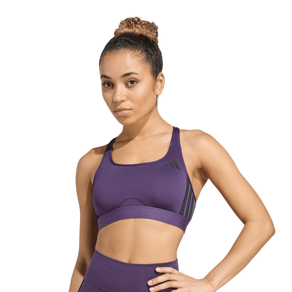 ADIDAS Powerreact Train Medium-Support 3-Stripes Women's Sports Bra