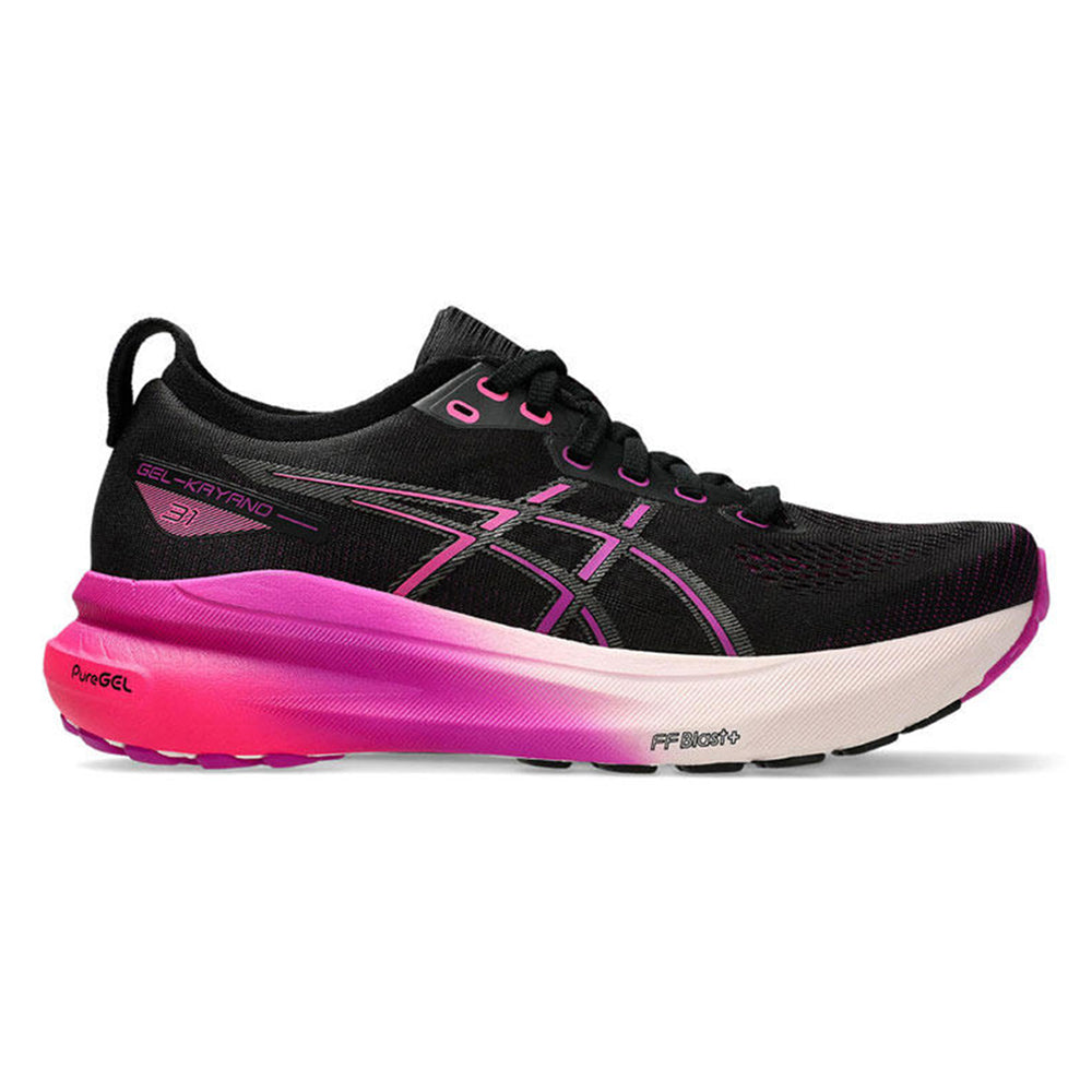 A person wearing ASICS Gel-Kayano shoes on a treadmill