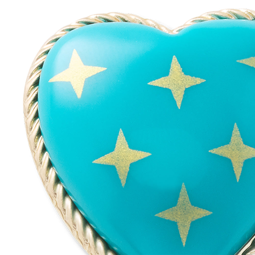 CROCS Jibbitz Turquoise and Gold Heart Shoes Charm - Supersports Thailand Supersports Thailand