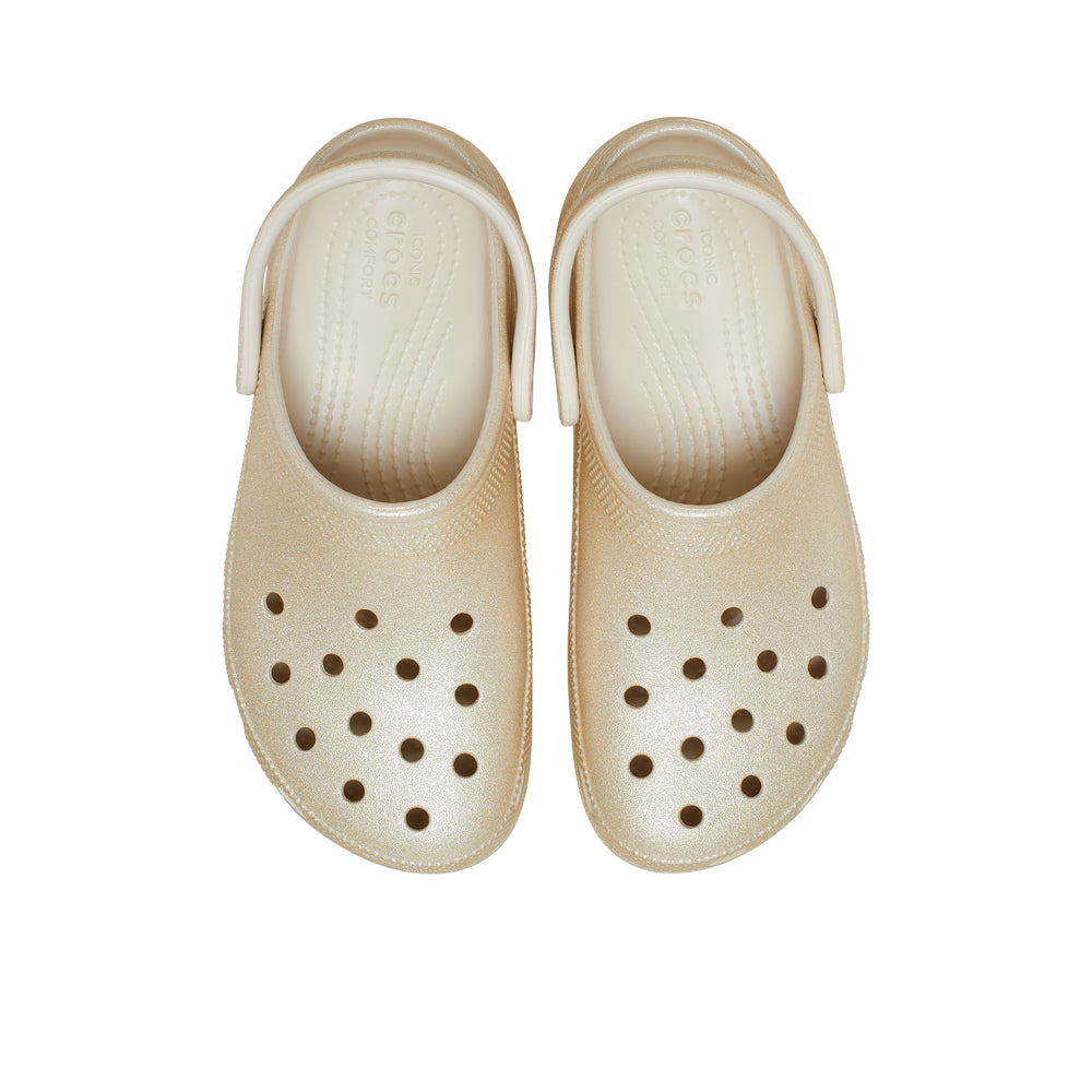 CROCS Classic Platform Glitter Clog Unisex Casual Shoes