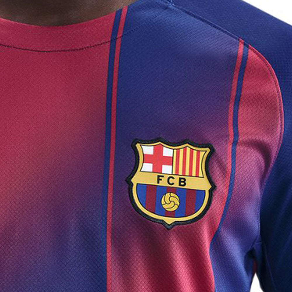 NIKE เสื้อแข่งผู้ชายแขนยาวทีมบาร์เซโลน่า ชุดเหย้า เกรด Stadium ฤดูกาล 2025/26
