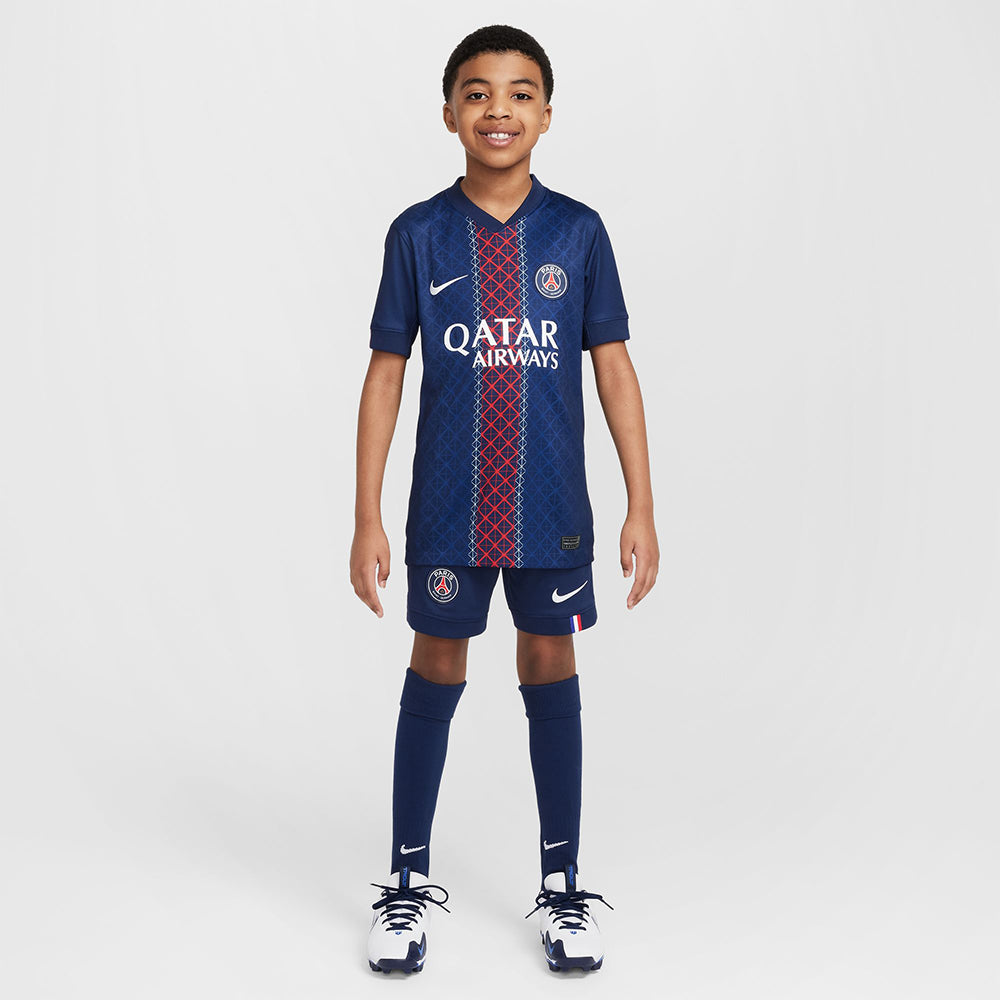 NIKE เสื้อแข่งเด็กทีมปารีส แซ็ง-แฌร์แม็ง ชุดเหย้า เกรด Stadium ฤดูกาล 2025/26