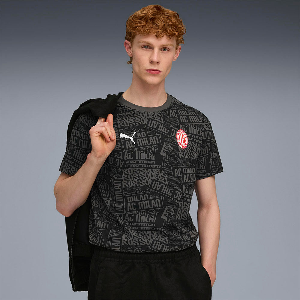PUMA AC Milan Football Culture AOP เสื้อยืดผู้ชาย