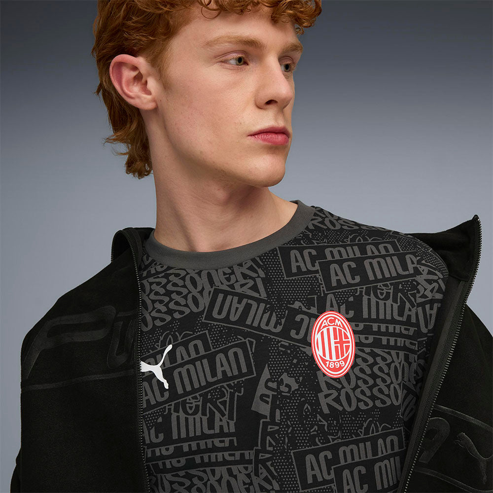 PUMA AC Milan Football Culture AOP เสื้อยืดผู้ชาย