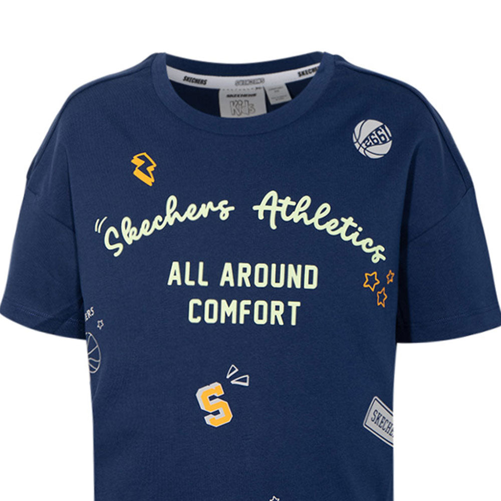 SKECHERS Basketball Culture เสื้อยืดเด็ก