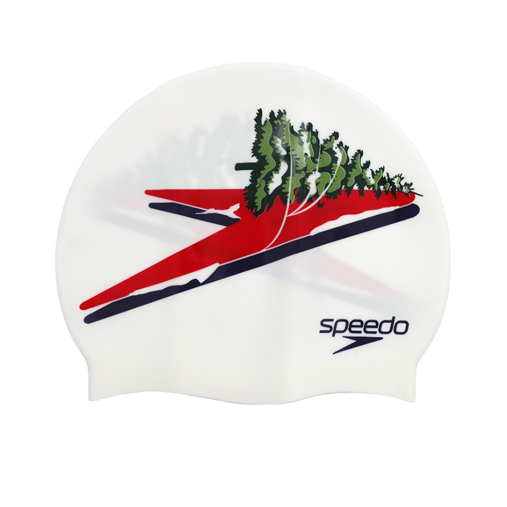 SPEEDO Slogan Printed หมวกว่ายน้ำผู้ใหญ่