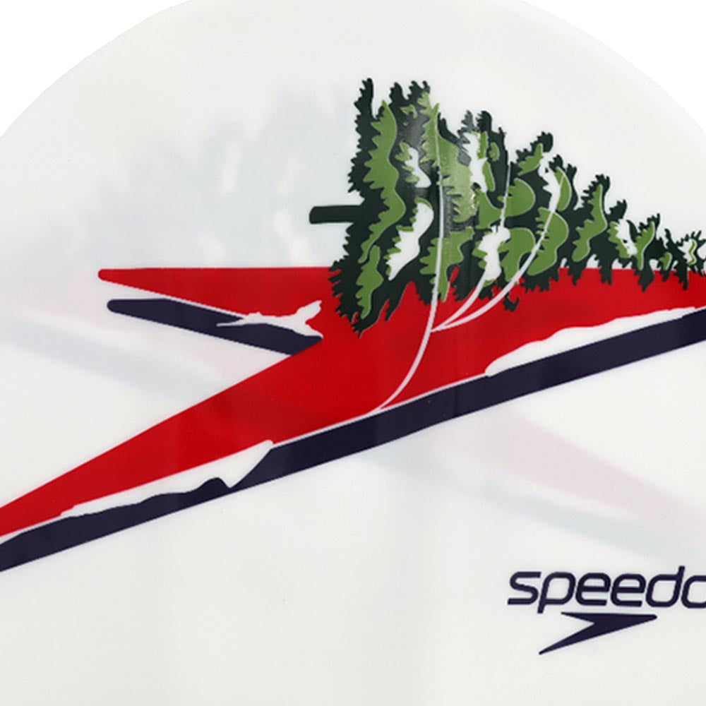 SPEEDO Slogan Printed หมวกว่ายน้ำผู้ใหญ่