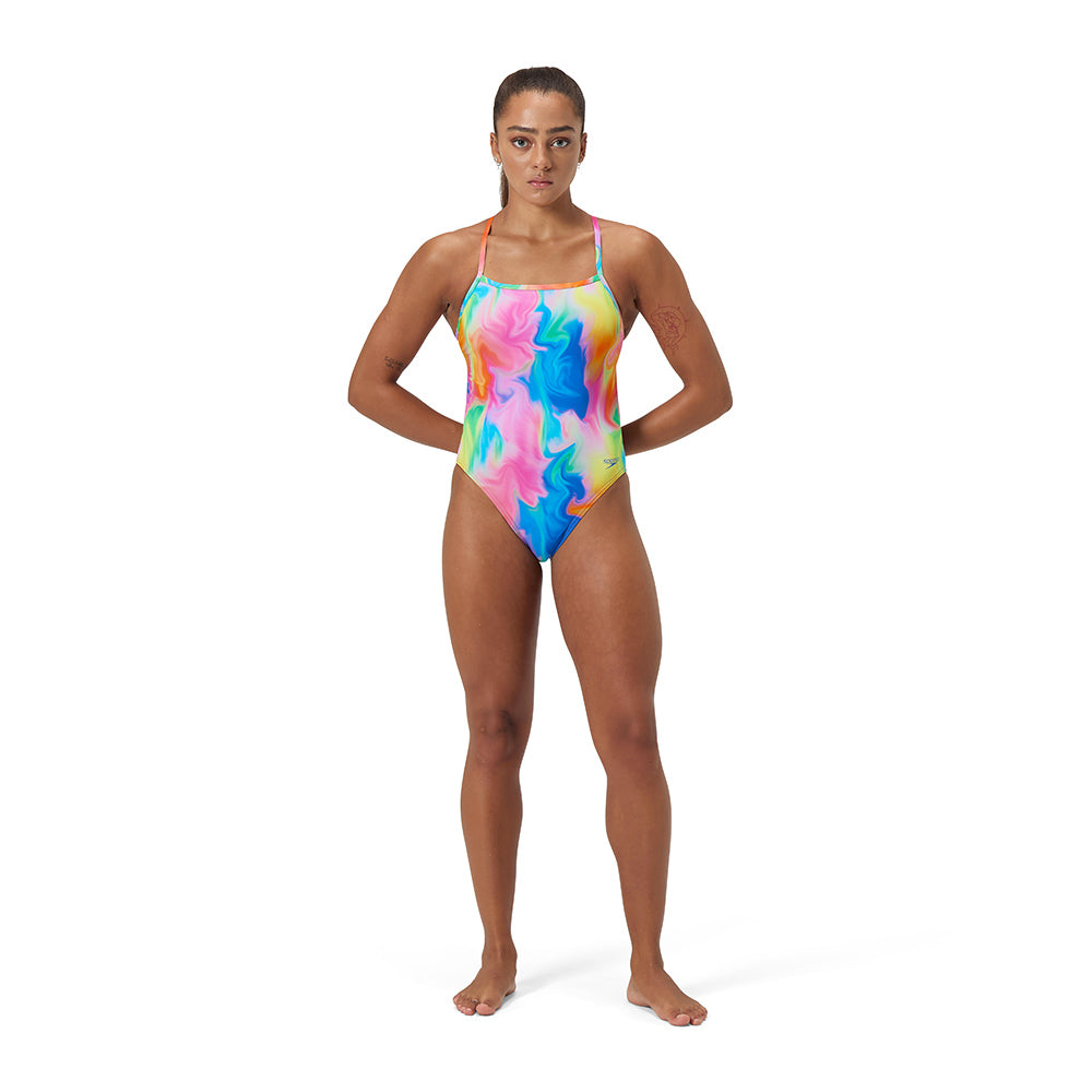 SPEEDO Printed V-Back Women's Swimsuit - Supersports Thailand Supersports Thailand