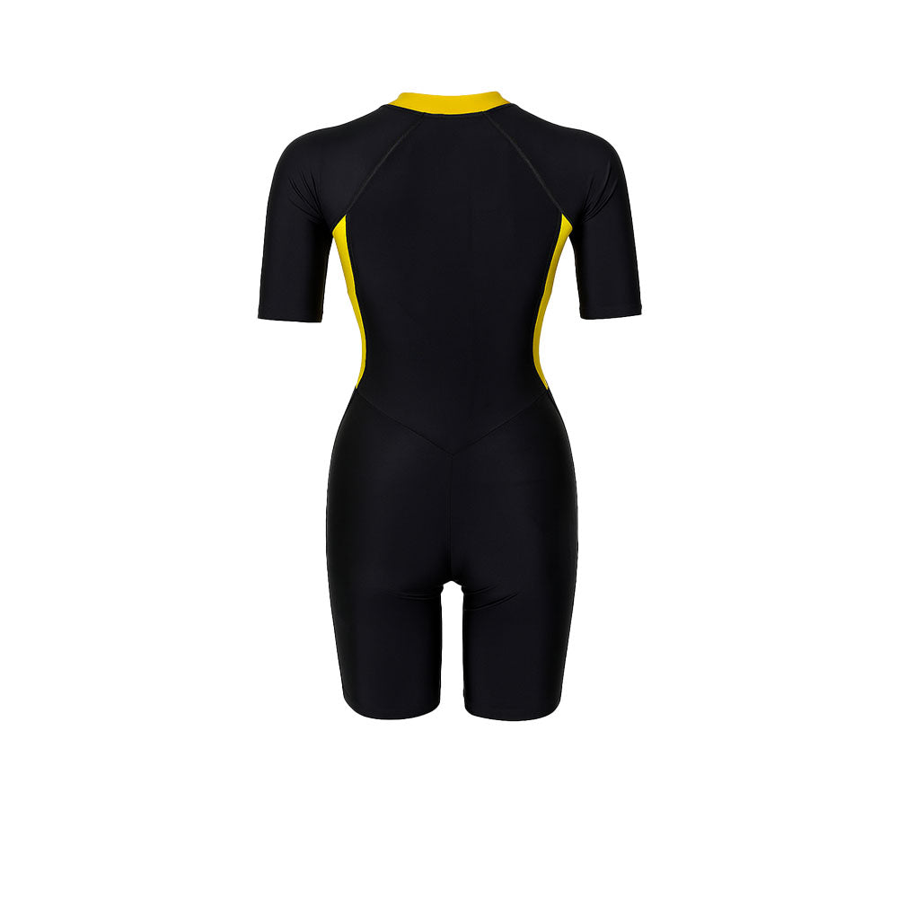 SPEEDO Zip Front Short Sleeve Kneesuit ชุดว่ายน้ำผู้หญิง