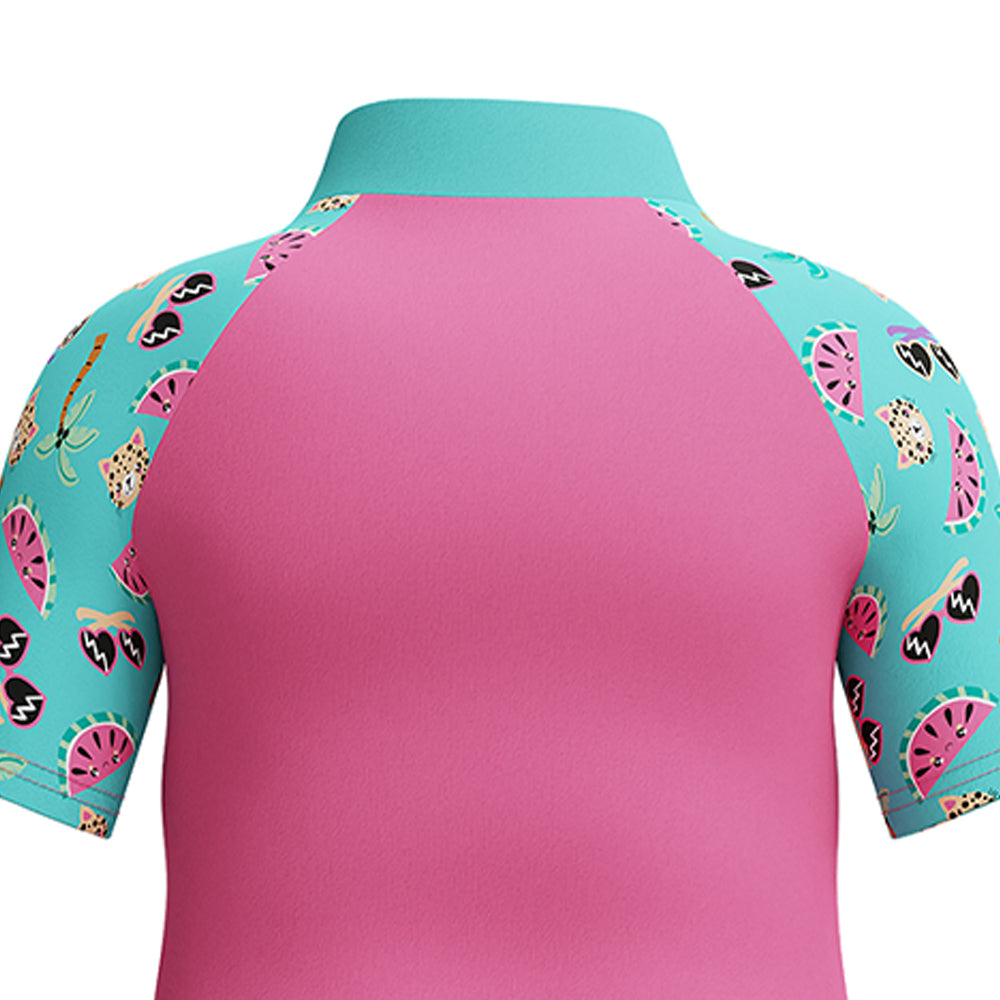 SPEEDO Digital Short Sleeve Rash Top & Jammer Set Girls Swimsuit