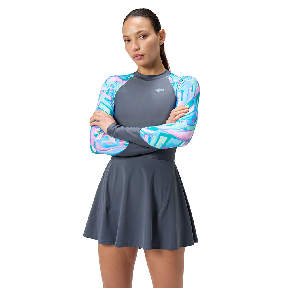 SPEEDO Printed Long Sleeve Dress ชุดว่ายน้ำผู้หญิง