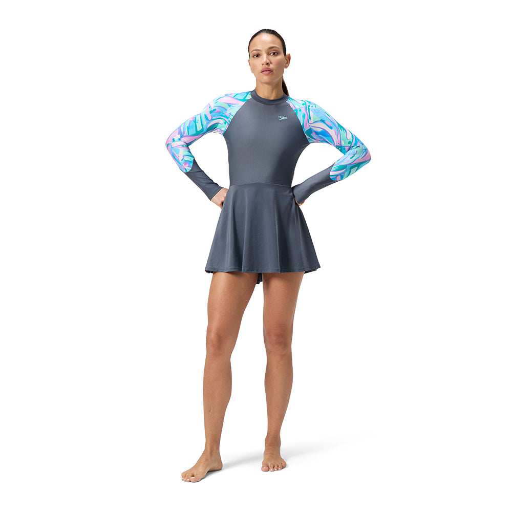 SPEEDO Printed Long Sleeve Dress Women's Swimsuit