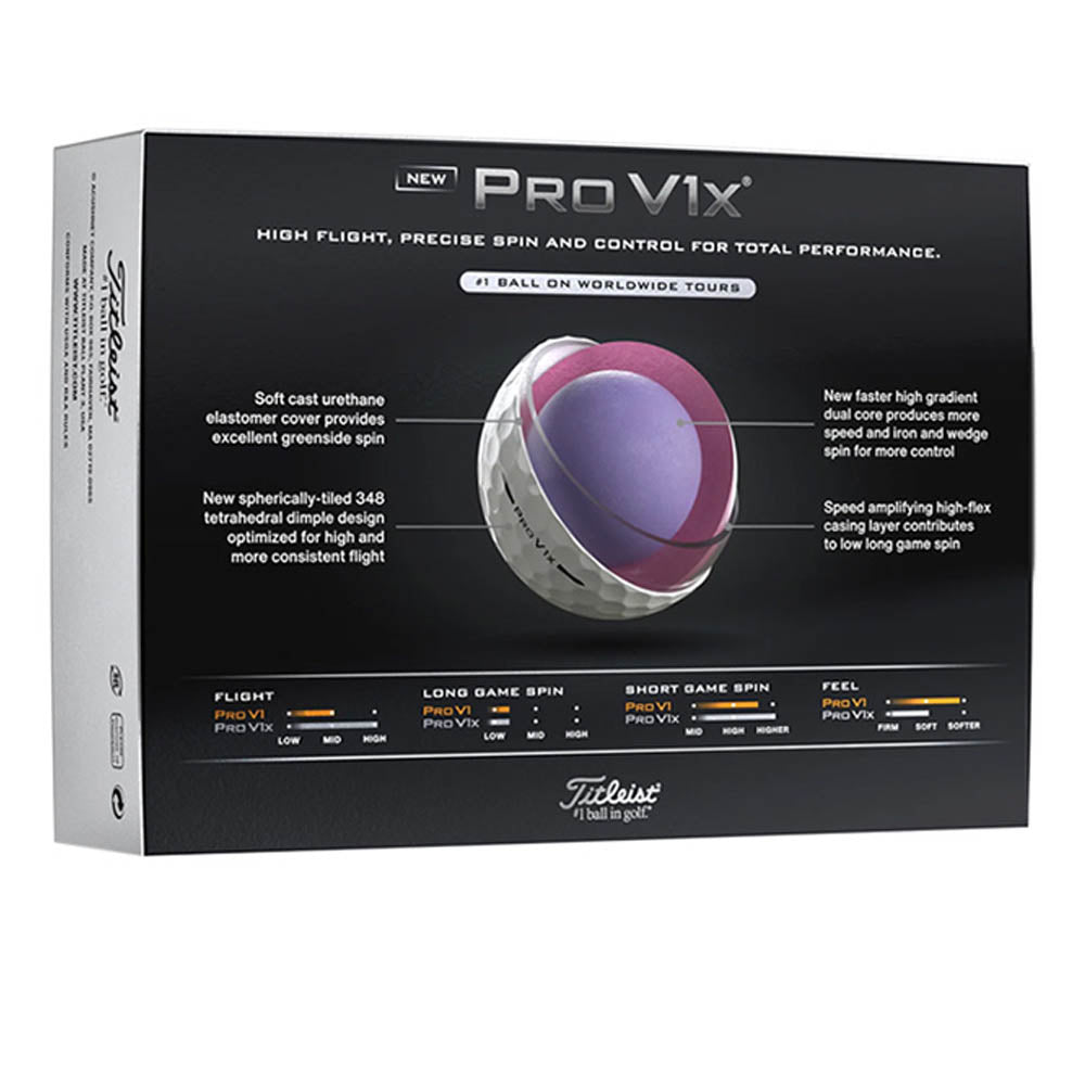 TITLEIST 2025 Pro V1x Golf Balls (12 Balls Pack)