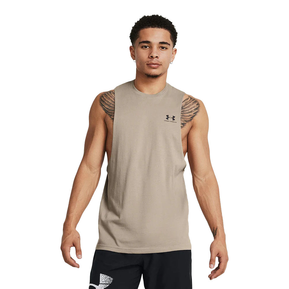 UNDER ARMOUR Sportstyle Left Chest Cut-Off เสื้อกล้ามออกกำลังกายผู้ชาย