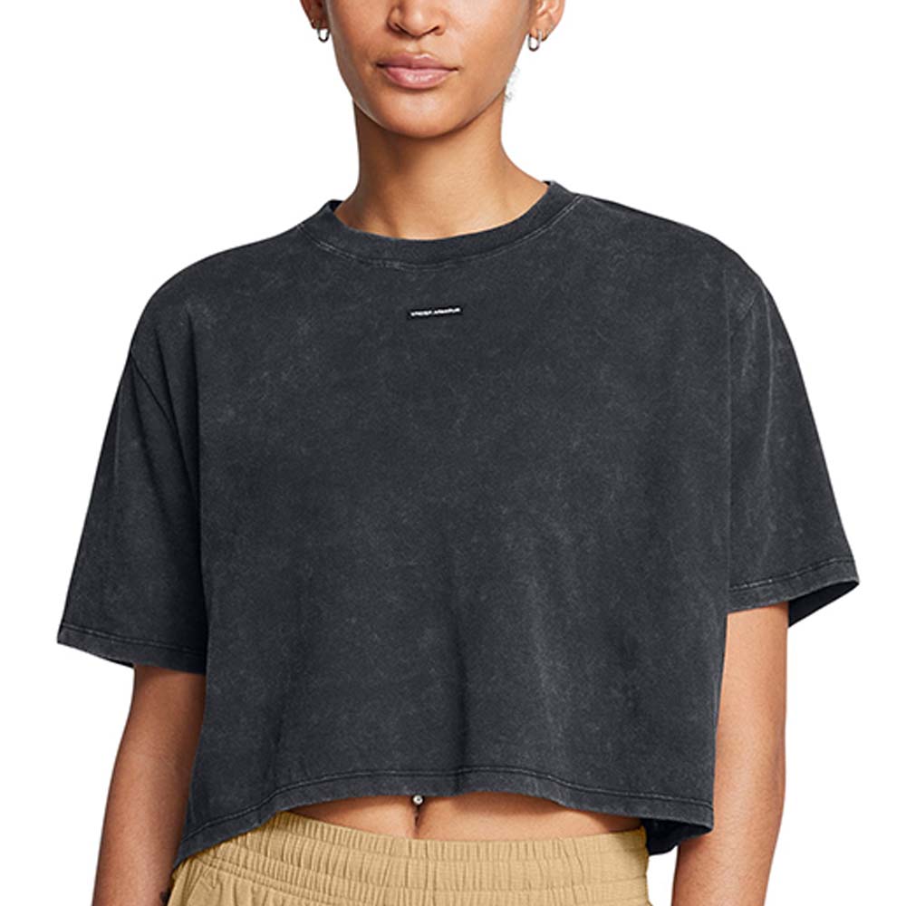 UNDER ARMOUR Wash Logo Boxy Crop เสื้อออกกำลังกายผู้หญิง