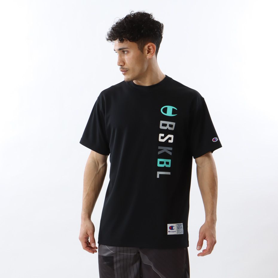 CHAMPION SHORT SLEEVE T-SHIRT เสื้อยืดทีเชิ๊ต ผู้ชาย C3-WB343-090 Black - 1 Supersports Thailand