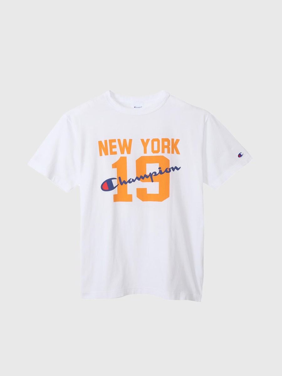 CHAMPION SHORT SLEEVE T-SHIRT เสื้อยืดทีเชิ๊ต ผู้ชาย C3-Y304-010 White - 1 Supersports Thailand