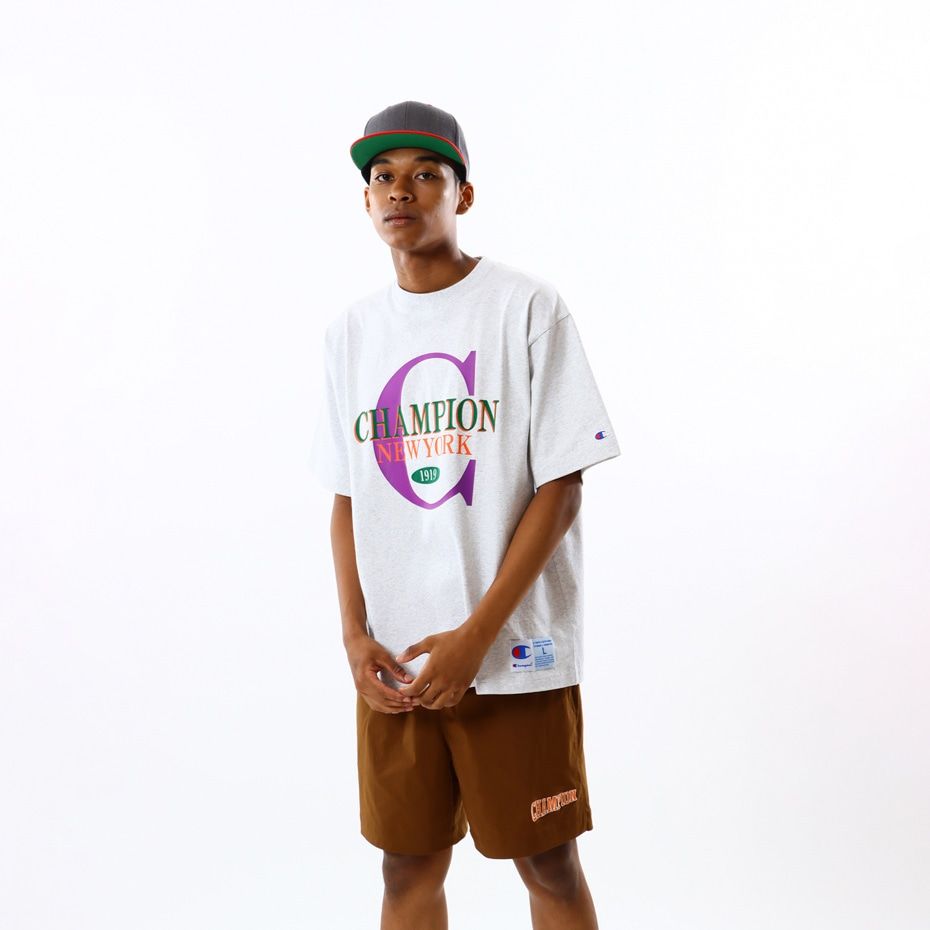 CHAMPION SHORT SLEEVE T-SHIRT เสื้อยืดทีเชิ๊ต ผู้ชาย C3-Z310-030 Grey - 1 Supersports Thailand
